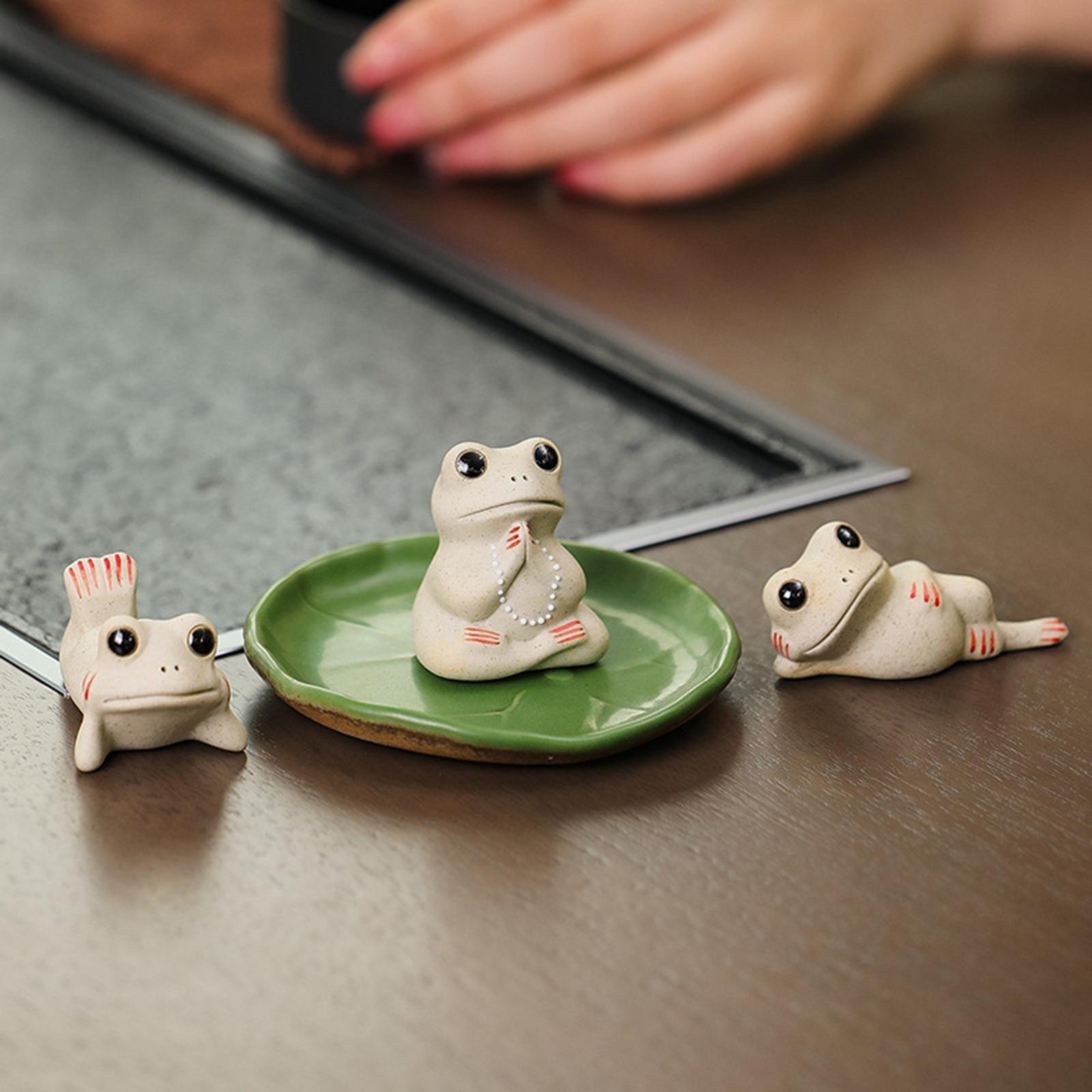 Lotus Leaf Tea Pet Ornament Tray for Chinese Tea Decoration Garden Bookshelf