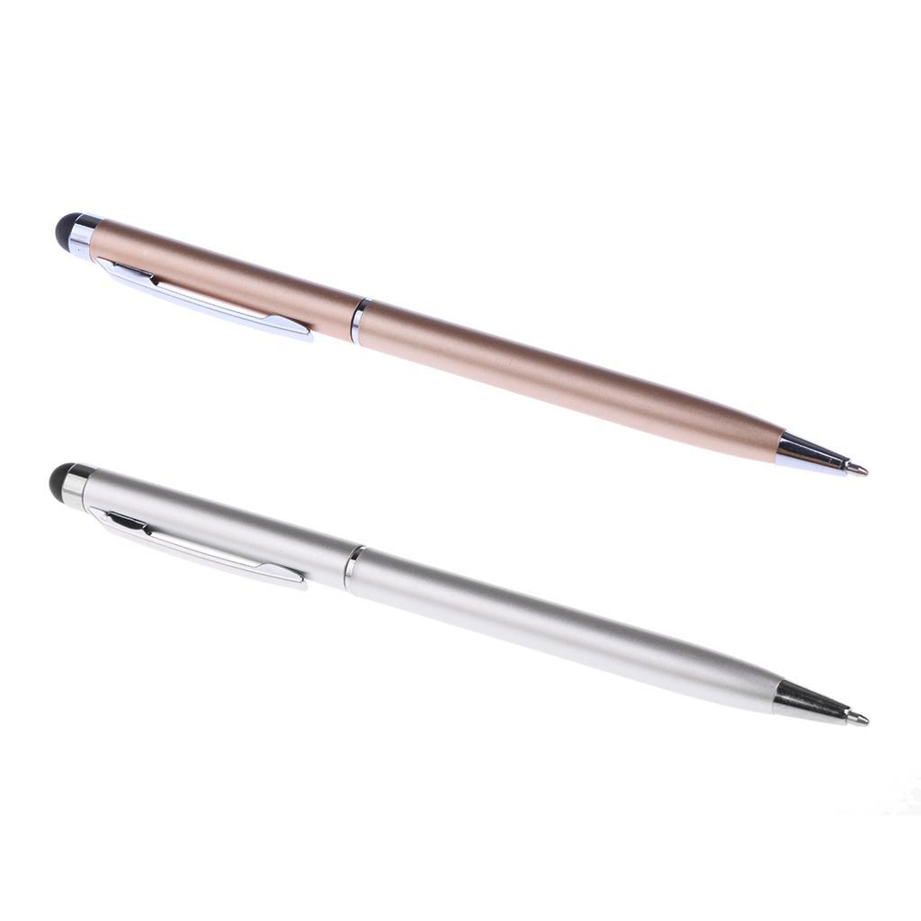 2 Pieces Capacitive Touch Screen Stylus Pen For Phone Tablet PC Gold+Silver