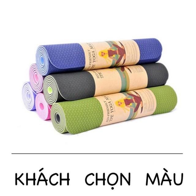 THẢM TẬP YOGA TPE CAO CẤP 2 LỚP 6MM TẶNG TÚI ĐỰNG THẢM LOẠI TO