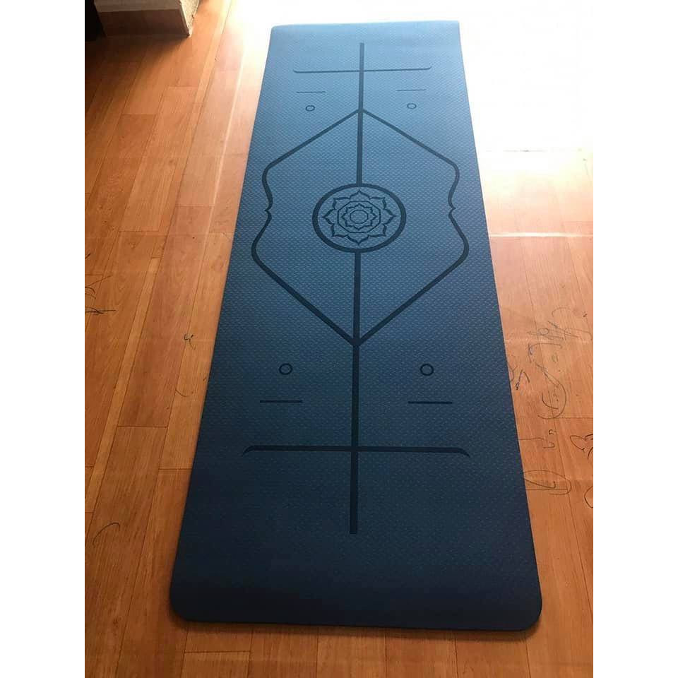 Thảm yoga định tuyến 6mm TPE(kèm túi đựng và dây buộc)-TIẾN PHÁT SMART - Tím đậmt+túi+dây