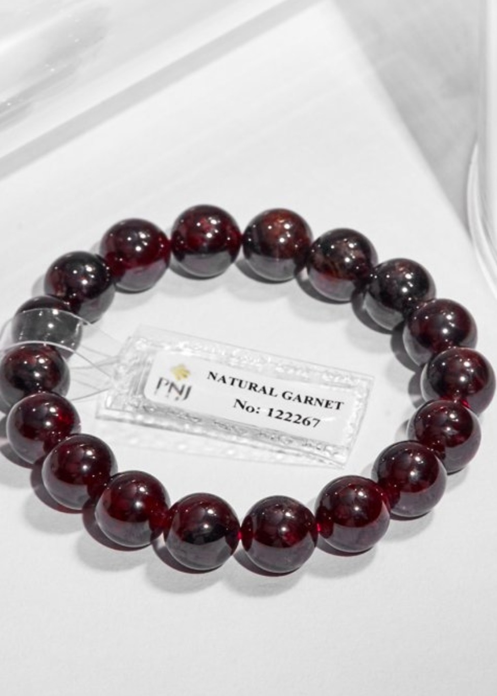 Gembank Vòng Tay Ngọc Hồng Lựu Garnet Tự Nhiên 10MM Kèm Giấy Kiểm Định