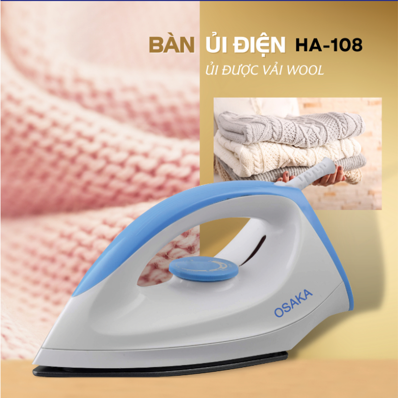 Bàn ủi (BÀN LÀ) khô OSAKA HA109 1200W - Hàng chính hãng