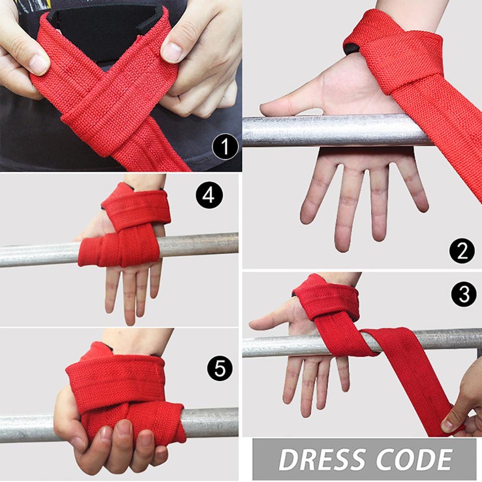 Đai quấn cổ tay hỗ trợ nâng tạ chống trượt