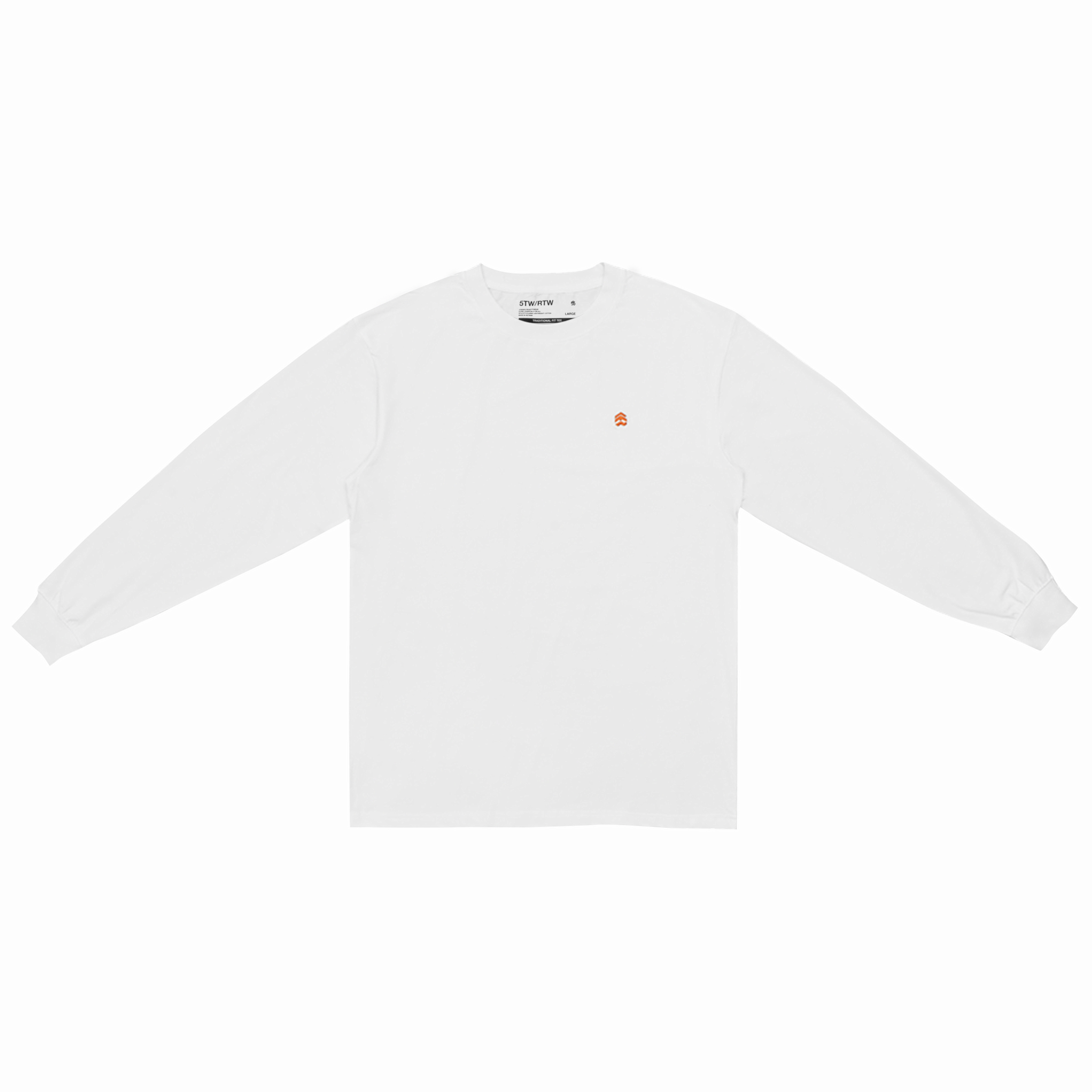Áo Thun Trắng Tay Dài Logo Cam aka 5THEWAY 5TW/RTW LS TRADITIONAL FIT TEE in WHITE/ORANGE