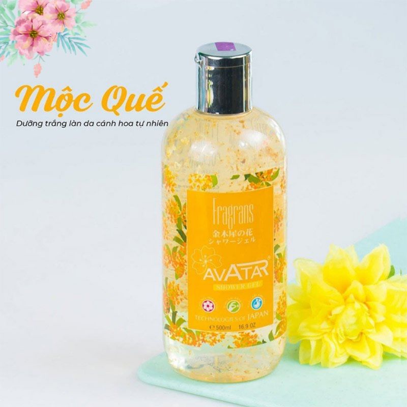 Sữa Tắm Avatar Hương Nước Hoa Nhật Bản Cánh Hoa Mộc Quế Hương Thơm Quyến Rũ 500ml (Combo 500ml Và Set 24ml)