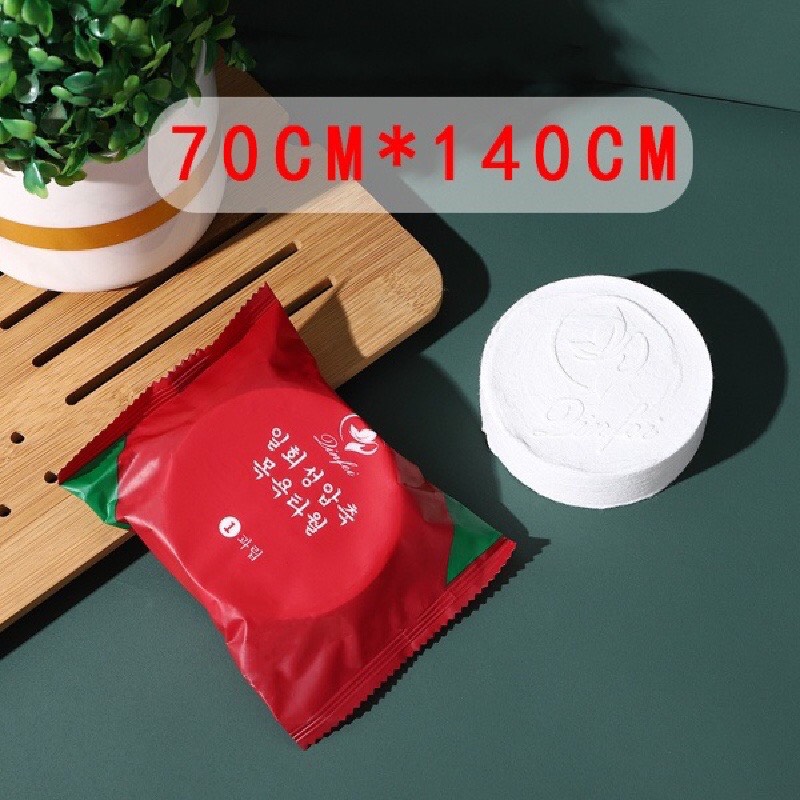 Khăn Tắm Viên Nén Du Lịch Túi Đỏ Dùng Một Lần, Khăn Tắm Cotton Tiện Lợi, Đa Năng Thấm Nước Tốt GD650-KDo-140