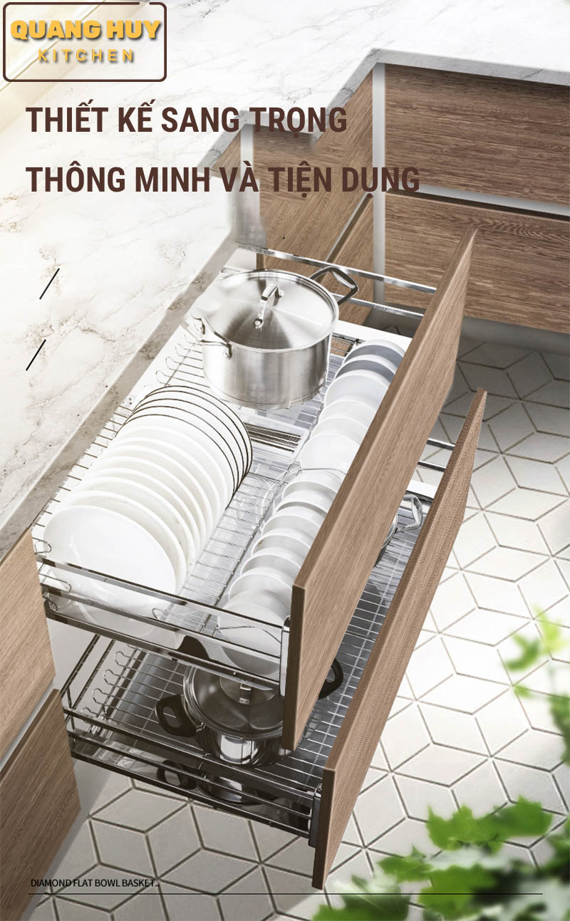 Giá úp bát đa năng nan dẹt inox 304 thương hiệu Grob mã GC304