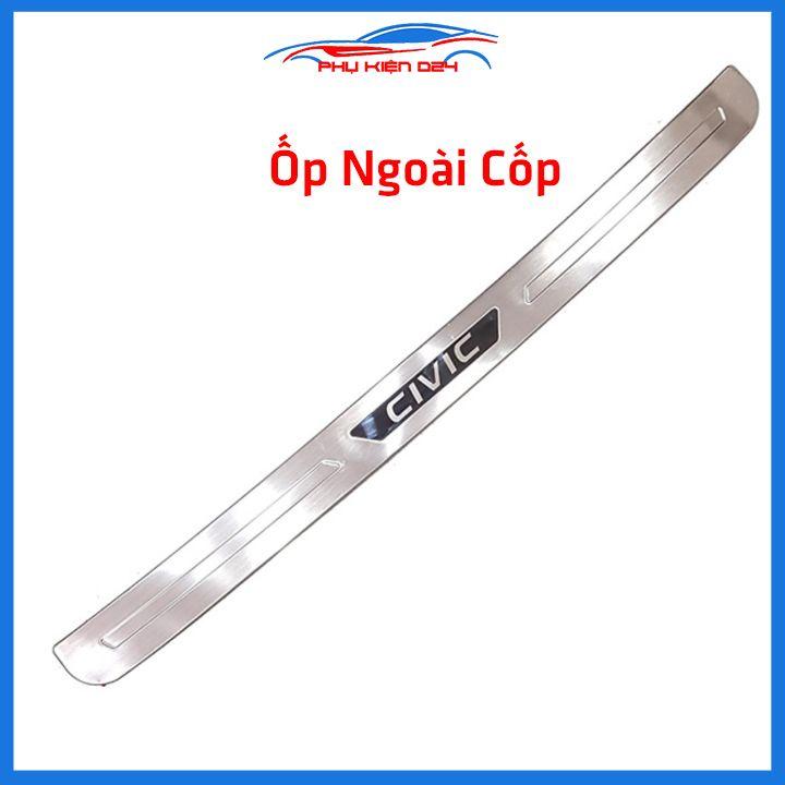 Ốp chống trầy cốp Civic 2016-2017-2018-2019-2020-2021 inox sáng bóng bảo vệ xe chống va đập