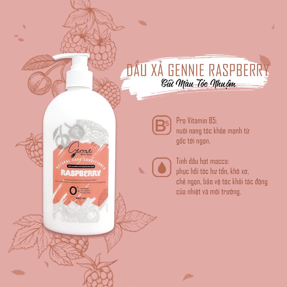 Dầu Xả Gennie Natural Care Chiết Xuất Raspberry Dành Cho Tóc Nhuộm Và Tóc Highlight 400ml