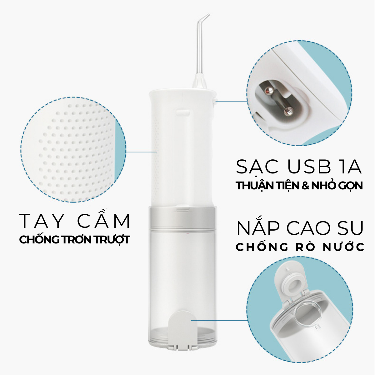 Tăm Nước Cầm Tay UNIQ Smile F1 Nhật Bản Cao Cấp Máy Vệ Sinh Răng Miệng Mini Tốt Xịt Xỉa Rửa Làm Sạch Kẽ Răng Niềng Dụng Cụ Cạo Lưỡi Waterpik May Tam Nuoc Du Lịch Không Dây Nhập Khẩu