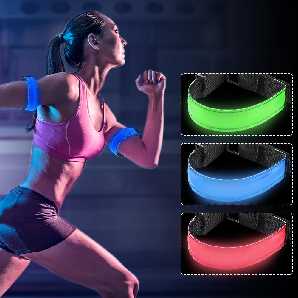 LED Armband Sạc USB Running Arm Band Ban đêm An toàn Chạy bộ Đi xe đạp Gear Dành cho Chạy bộ Đi xe đạp Đi bộ Đường dài Đi bộ Color: 1PC Green