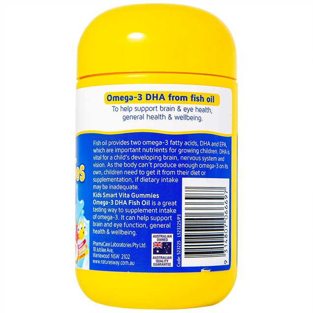 Dầu cá Omega-3 DHA cho trẻ Vita Gummies Nature's Way Mỹ hỗ trợ phát triển não bộ, bảo vệ thần kinh và thị giác của trẻ - QuaTangMe Extaste