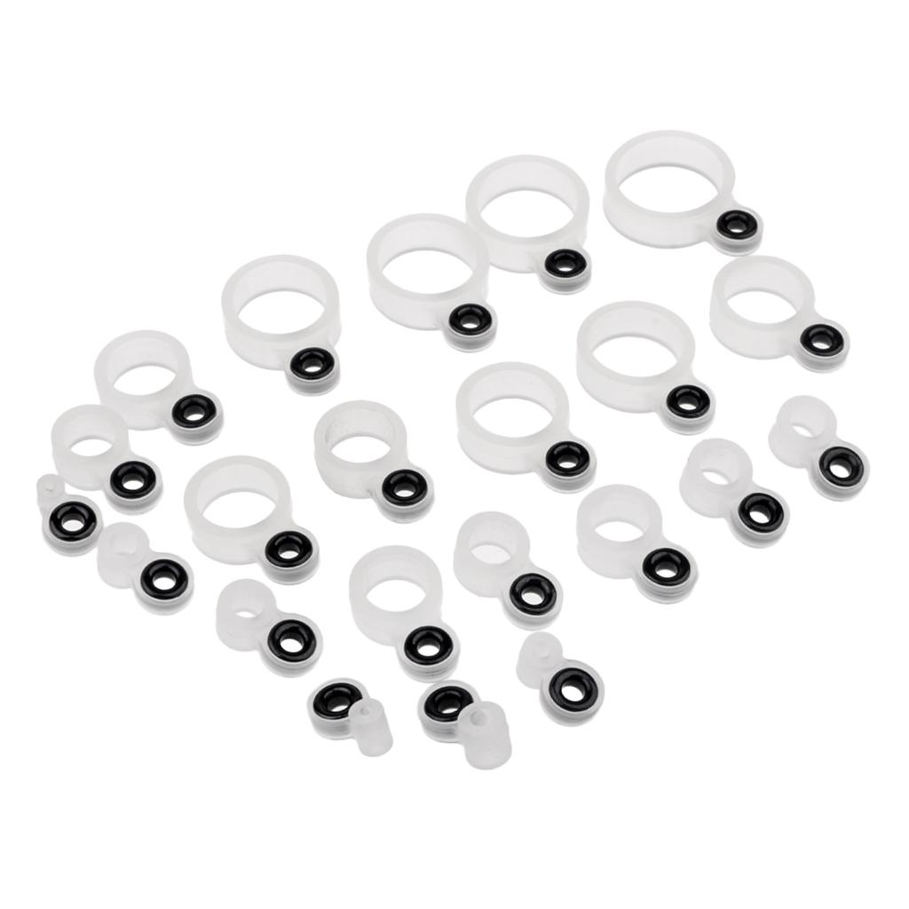 22Pcs Silicone and Ceramic Fishing Rod Guides Repair Kit Rod Tip Eye Rings