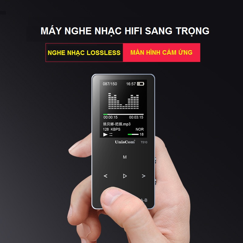 Máy Nghe Nhạc Mp3 Uniscom T510 Bộ Nhớ Trong 8GB AZONE - Hàng Nhập Khẩu