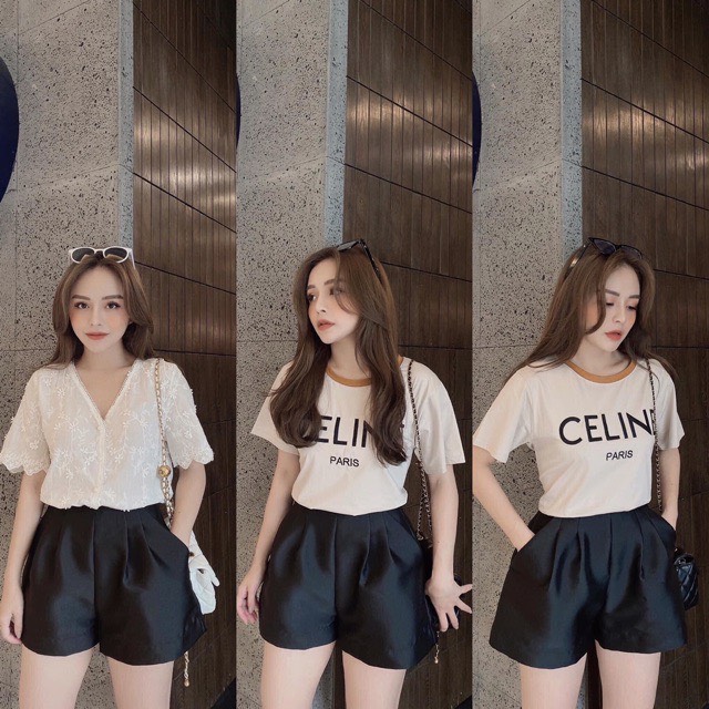Quần sooc phồng Tafta Quảng Châu chun sau cho nữ QDN233