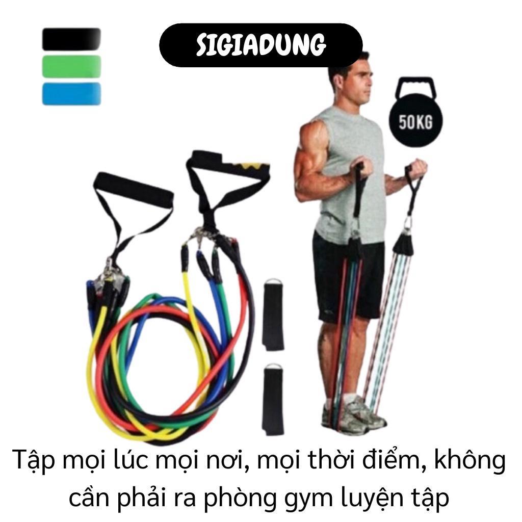 Dây Tập Thể Dục - Bộ 11 Món Dây Ngũ Sắc Tập Gym Đa Năng FullBody - Dây Kháng Lực 6031