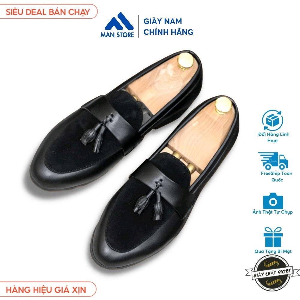 Giày Lười Da Nam Công Sở Chuông Nhung Phong Cách Hàn Quốc