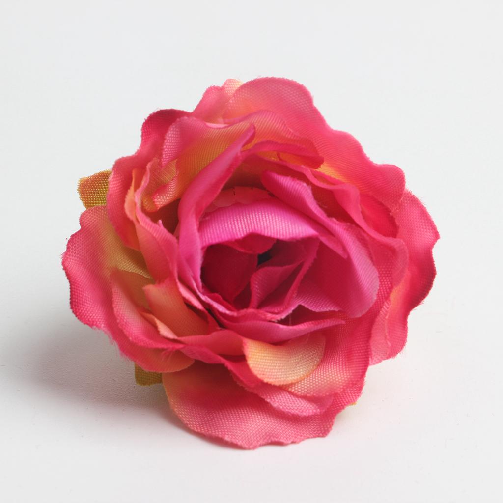 50pcs Artificial Silk Rose Flower Head DIY Wedding Party Decor Pink