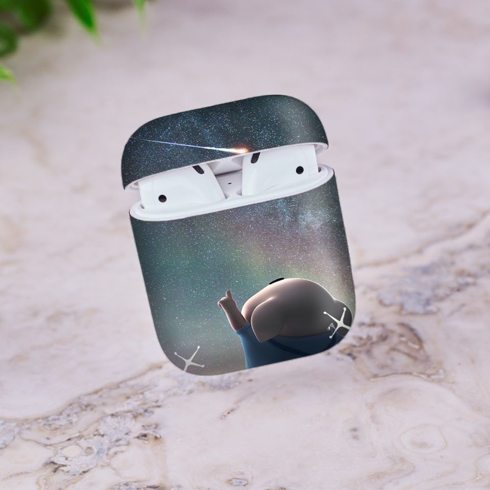 Miếng dán skin chống bẩn cho tai nghe AirPods in hình Heo con dễ thương - HEO2k19 - 042 (bản không dây 1 và 2)