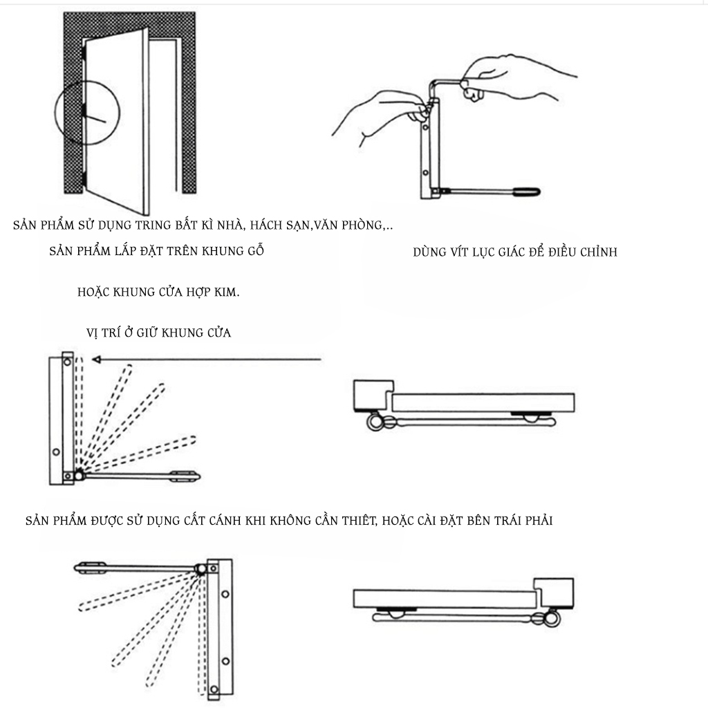 Phụ Tùng Bản Lề Cửa Tự Động Có Thể Điều Chỉnh -Thiết Bị Đóng Cửa Thông Minh Không Gây Ồn Phù Hợp Cho Gia Đình, Khách Sạn, Phòng Tắm Và Các Cửa Khác Trọng Lượng Tối Da Của Cửa 80 kg - hàng nhập khẩu (màu ngẫu nhiên)