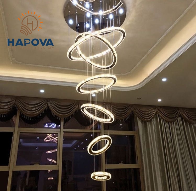 Đèn thả thông tầng 6 vòng 3 chế độ HAPOVA VILLY 5810