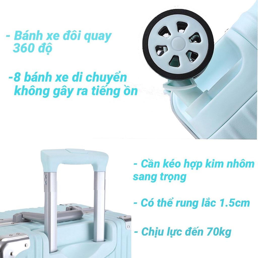 Vali khung nhôm khóa sập Bamozo 9066 size 20/24/28 inch, nhựa ABS/PC cao cấp, bịt 4 góc kim loại chống va đập cực tốt