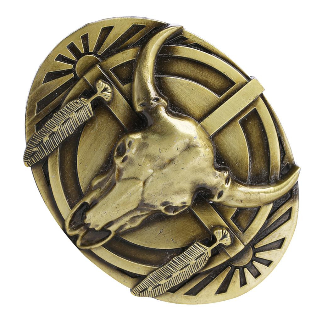 Vintage Western Belt Buckle Classic Indian Rodeo Bull Head Native American