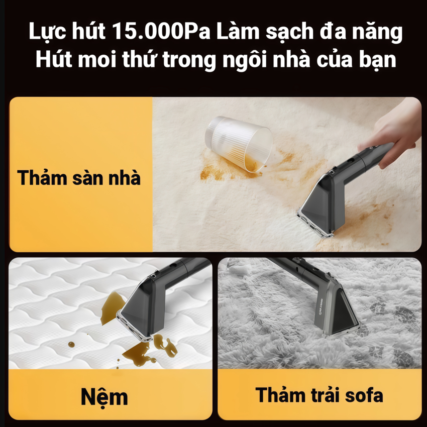 Máy giặt nệm, thảm, sofa bằng hơi nước nóng 4 trong 1 thương hiệu Nga cao cấp DSP KD2065 - Hàng chính hãng