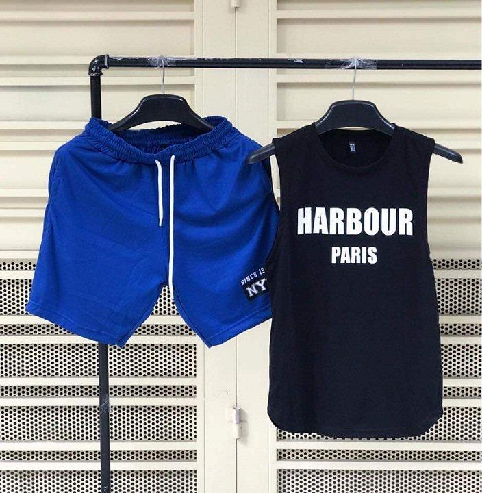 Đồ bộ nam mặc nhà in HARBOUR PARIS chất cotton 4 chiều vải đẹp