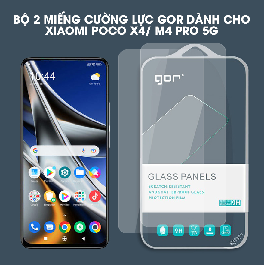 Bộ 2 Miếng Kính Cường Lực Gor Dành Cho Xiaomi Poco X4 Pro/Poco M4 Pro 5G Full Box - GOR - Hàng Nhập Khẩu