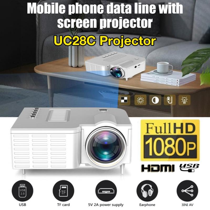 Máy Chiếu Mini Led Projector UC28C Dùng Cho Gia Đình Độ Sáng 50 Lumens Cho Kích Thước Màn Hình Từ 10 - 60 Inchs