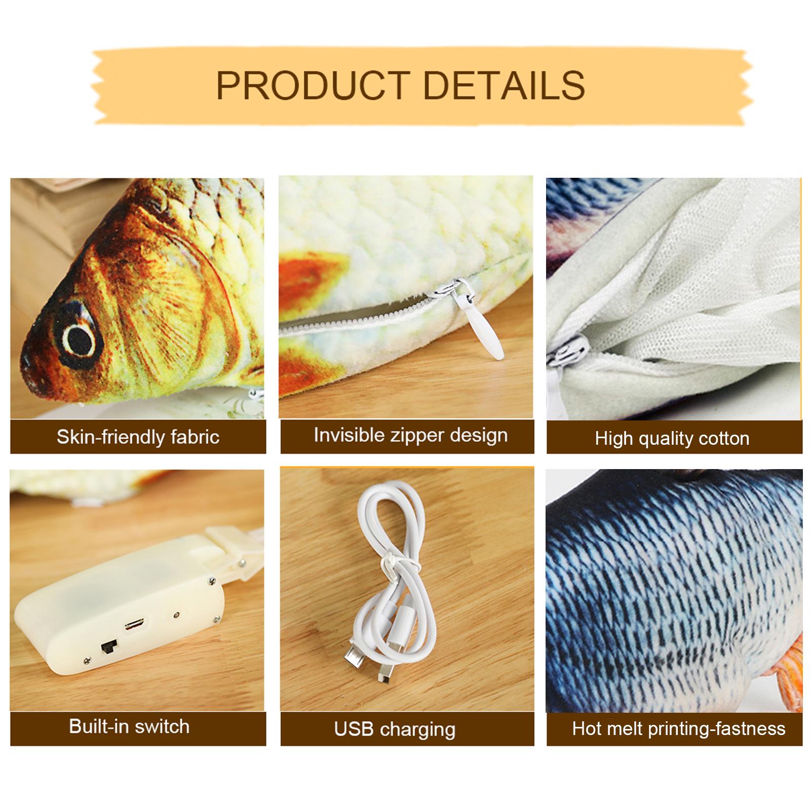 Đồ chơi cá điện tử sạc USB vui nhộn cho mèo
