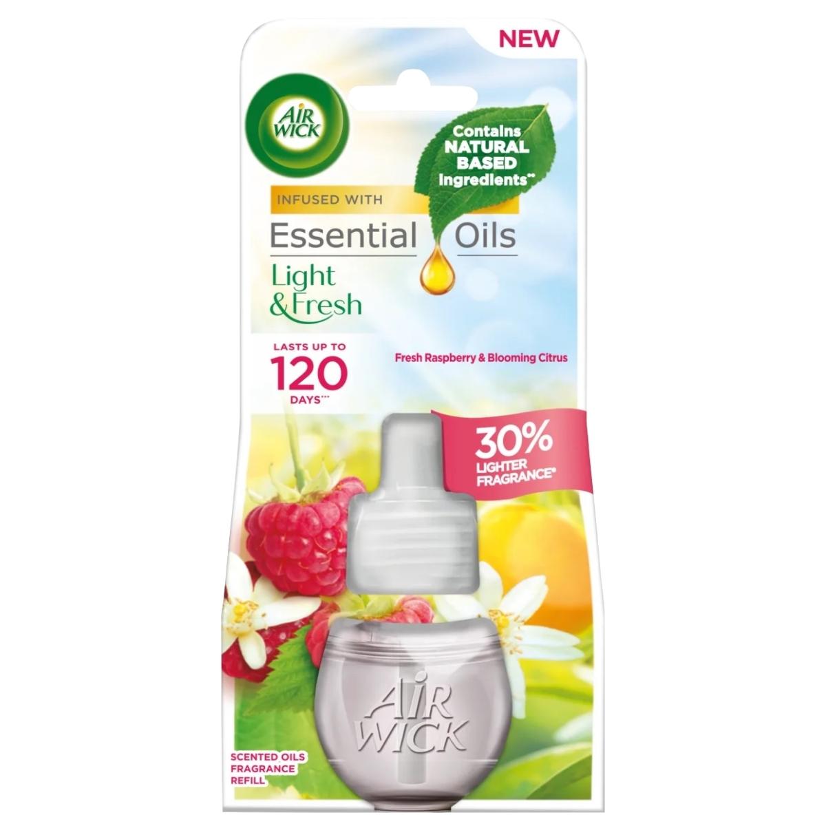 Chai tinh dầu cắm điện Air Wick Refill AWK3158 Fresh Raspberry & Blooming Citrus 19ml , sử dụng điện 220V