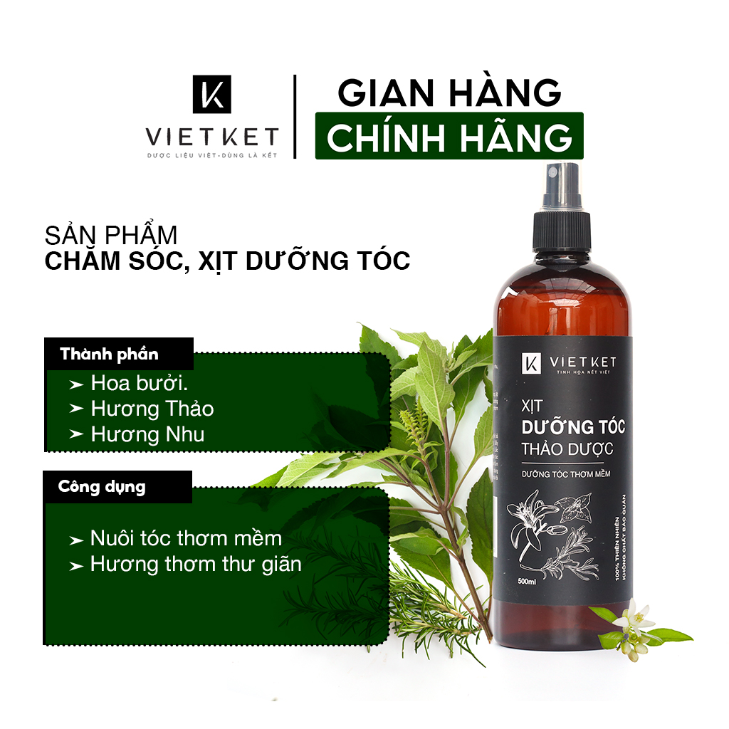 Xịt dưỡng thơm mềm tóc VIETKET (VIỆT KẾT)