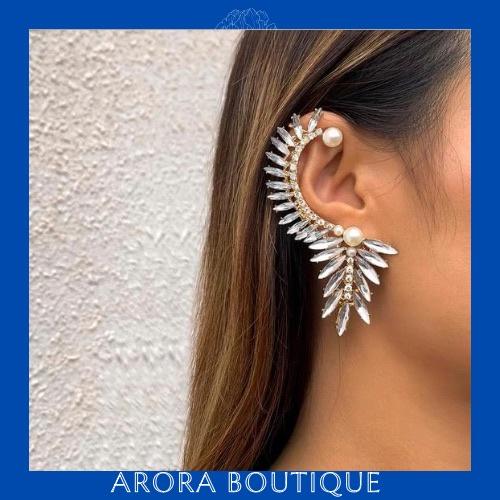 Khuyên tai đính đá cá tính - Hoa tai cá tính _ Bông tai âu mỹ - Arora Boutique