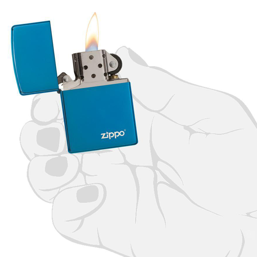 Bật Lửa Zippo Ngọc Saphire Với Logo