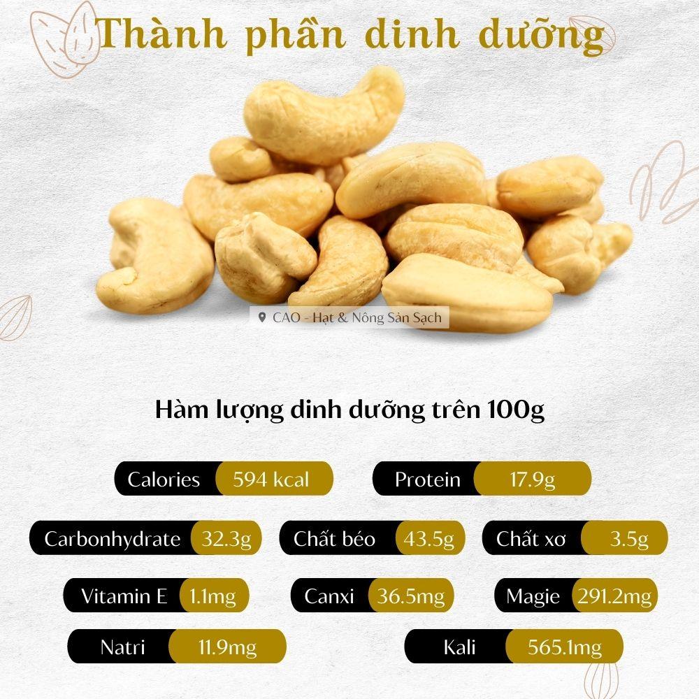 Hạt điều rang muối CAO FOOD từ hạt điều A cồ Bình Phước siêu dinh dưỡng, chỉ rang với 1% muối