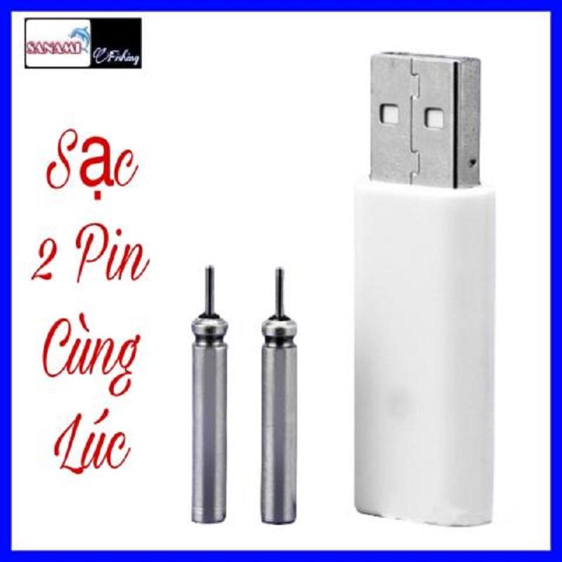 Sạc Pin Phao Câu Đài Cắm USB Tặng Kèm 2 Pin Câu Đài CR-425 PC-2