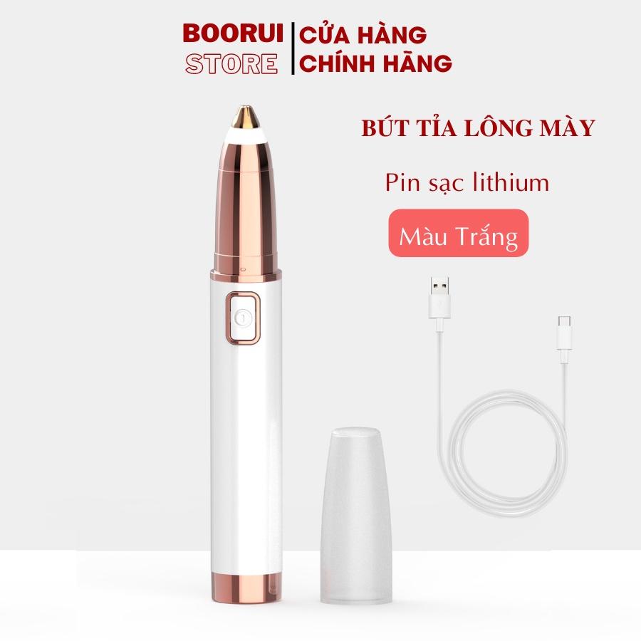 Bút tỉa lông mày cao cấp Boorui 01, Máy tỉa ria mép, lông mũi, thẩm mỹ cho phái đẹp sạc USB an toàn - Hàng loại 1