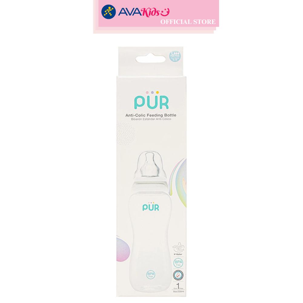 Bình sữa nhựa PP Pur Comfort Feeder 1603 cổ hẹp 250 ml (từ 6 tháng)