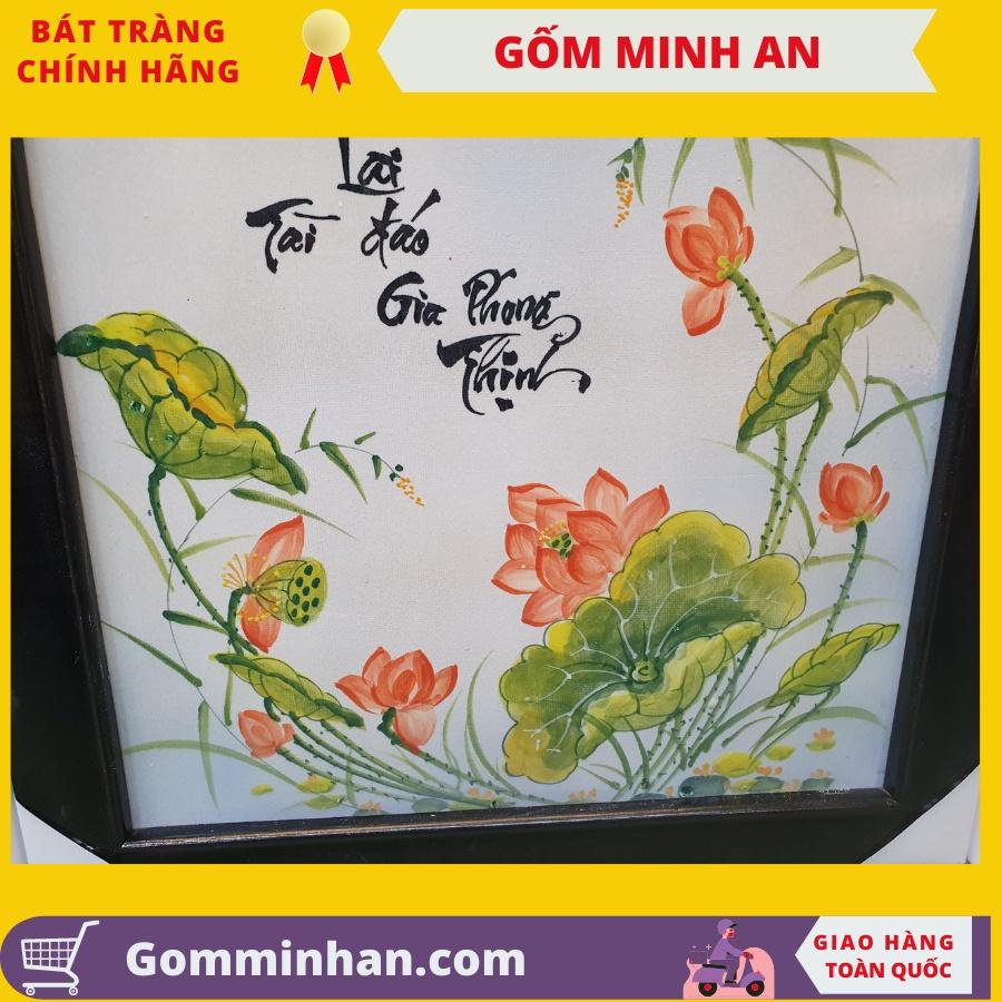 Bộ Tranh Gốm Sứ Phối Màu Vẽ Phúc Lộc Thọ- Gốm Sứ Bát Tràng- Gốm Minh An- Tranh Sứ Đẹp