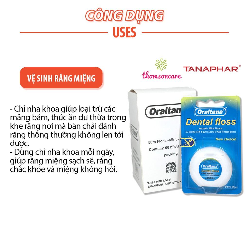 Chỉ nha khoa cuộn Oraltana - Chỉ kẽ răng hương bạc hà - Hàng Việt Nam chất lượng cao