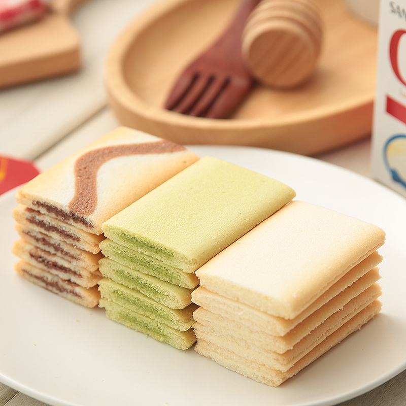 Bánh quy Sanritsu D'asses nhân socola, matcha và socola trắng hộp 12 cái 90g