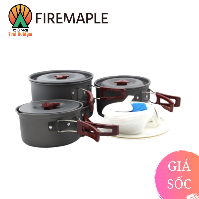 COMBO Nồi Chảo Nấu Ăn 4 Trong 1 Fire Maple FMC-206 Gọn Nhẹ Chuyên Dụng Cho Du Lịch, Dã Ngoại Cắm Trại