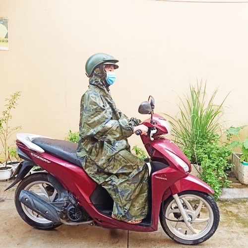Áo mưa bít cho nam và nữ , họa tiết rằn ri , vải dù cao cấp , chống thấm nước tối ưu