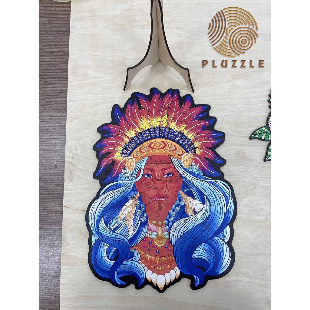 PLUZZLE Bộ xếp hình gỗ đồ chơi puzzle ghép hình con vật độc đáo - Thổ dân da đỏ – PZ021