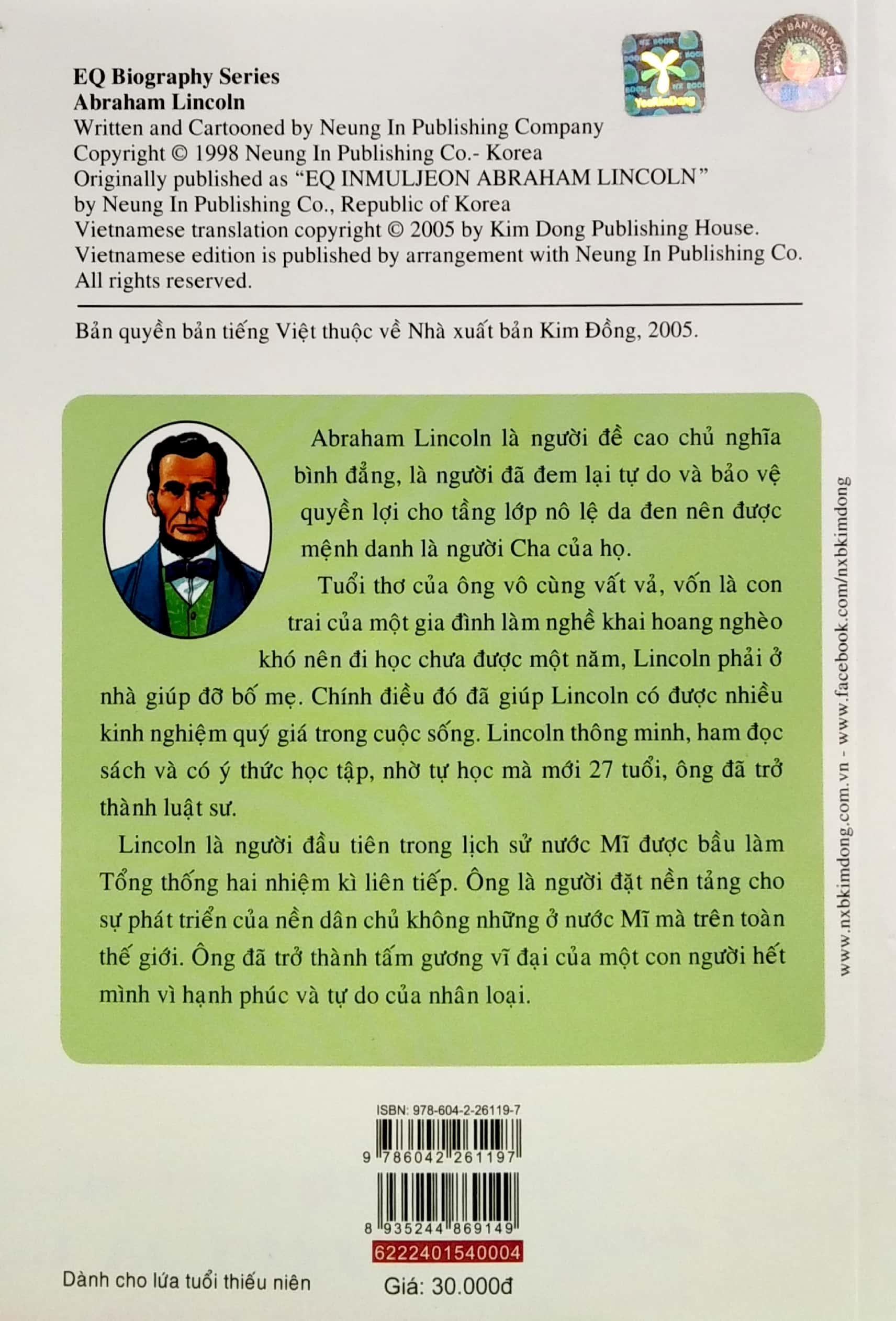 Danh Nhân Thế Giới: Lincoln (Tái Bản 2022)