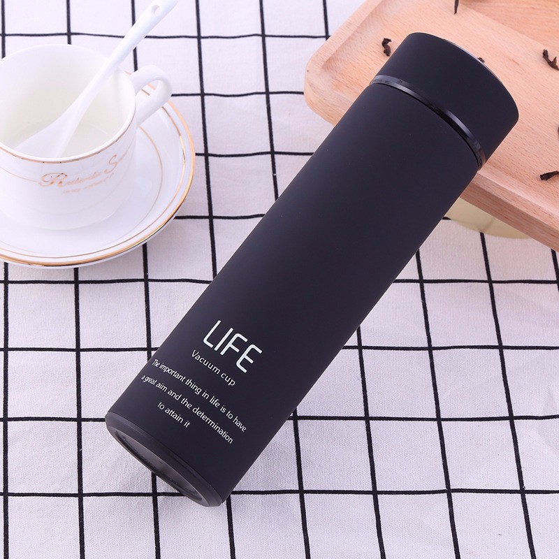 Bình giữ nhiệt cao cấp an toàn Life inox 450ml có lưới lọc (giao màu ngẫu nhiên)