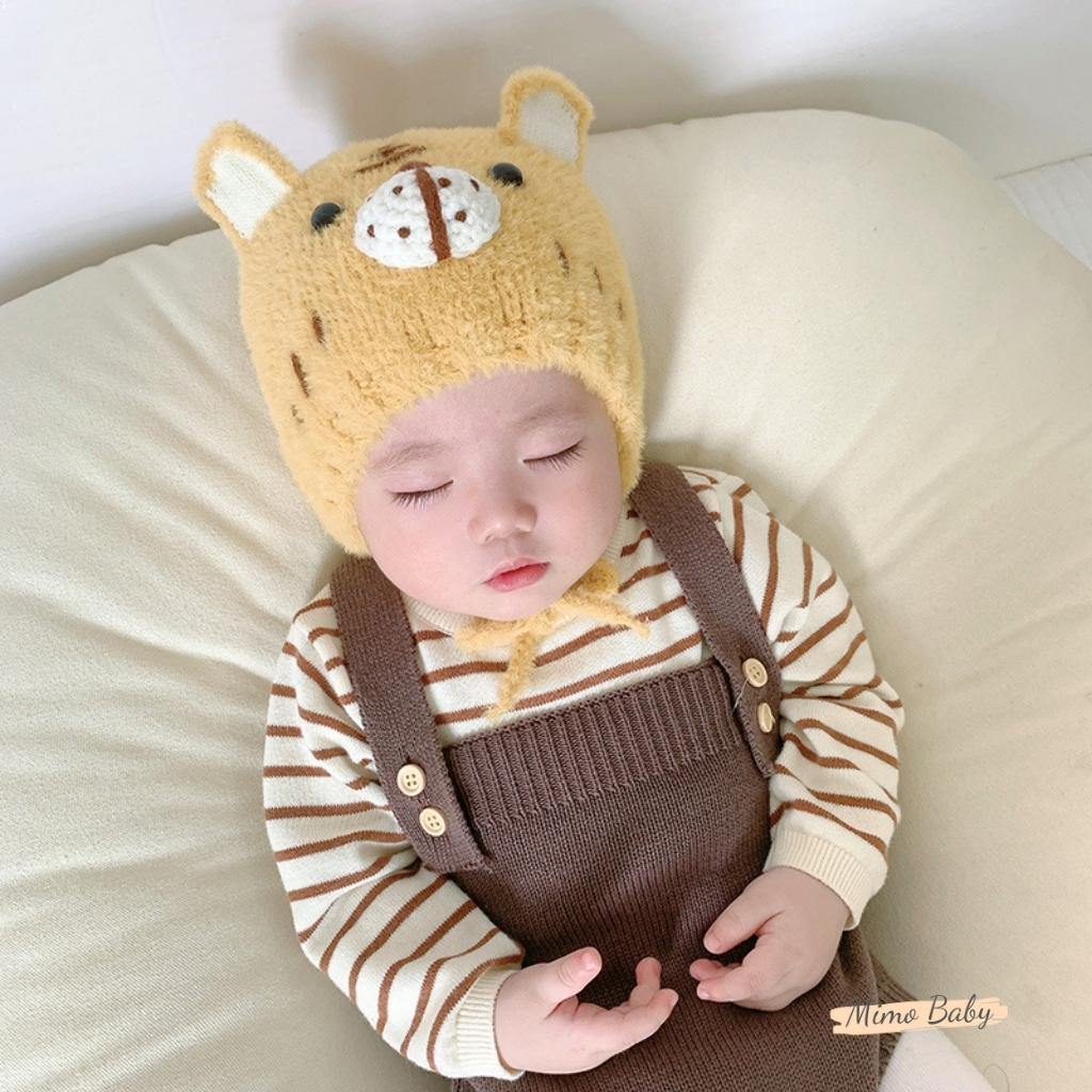 Mũ nón len lông mùa đông hình chú hổ dễ thương cho bé ML193 Mimo Baby