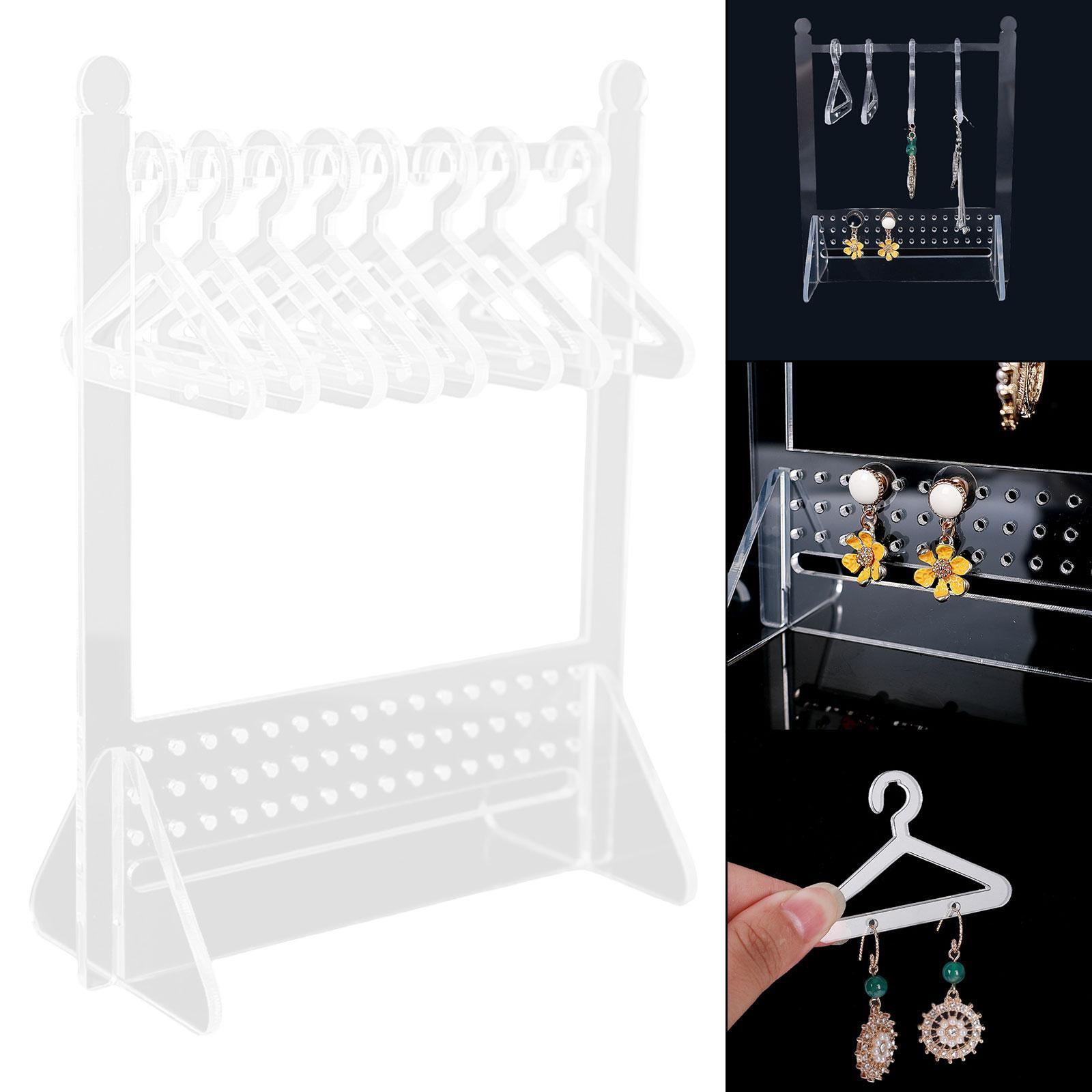 Earring Display Stand Jewelry Organizer with Coat Hanger Decor for Dangle